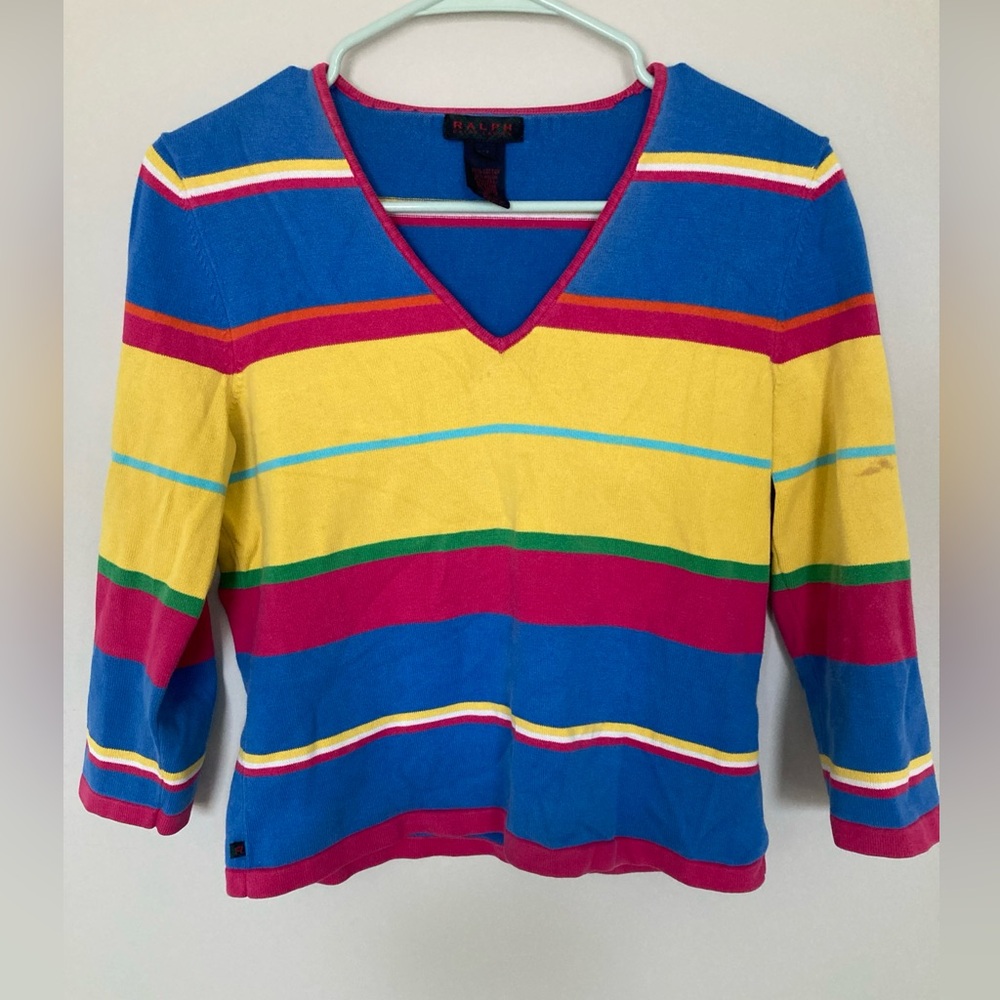 Vintage 90’s Ralph Lauren Womens Shirt M Multicolor Striped